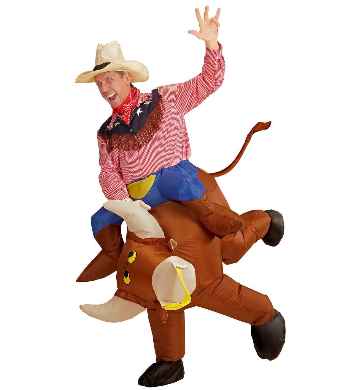 Costume Vestito Abito Travestimento Carnevale Bambino Toro Scatenato Gonfiabile e Cappello Tg Unica - 75508