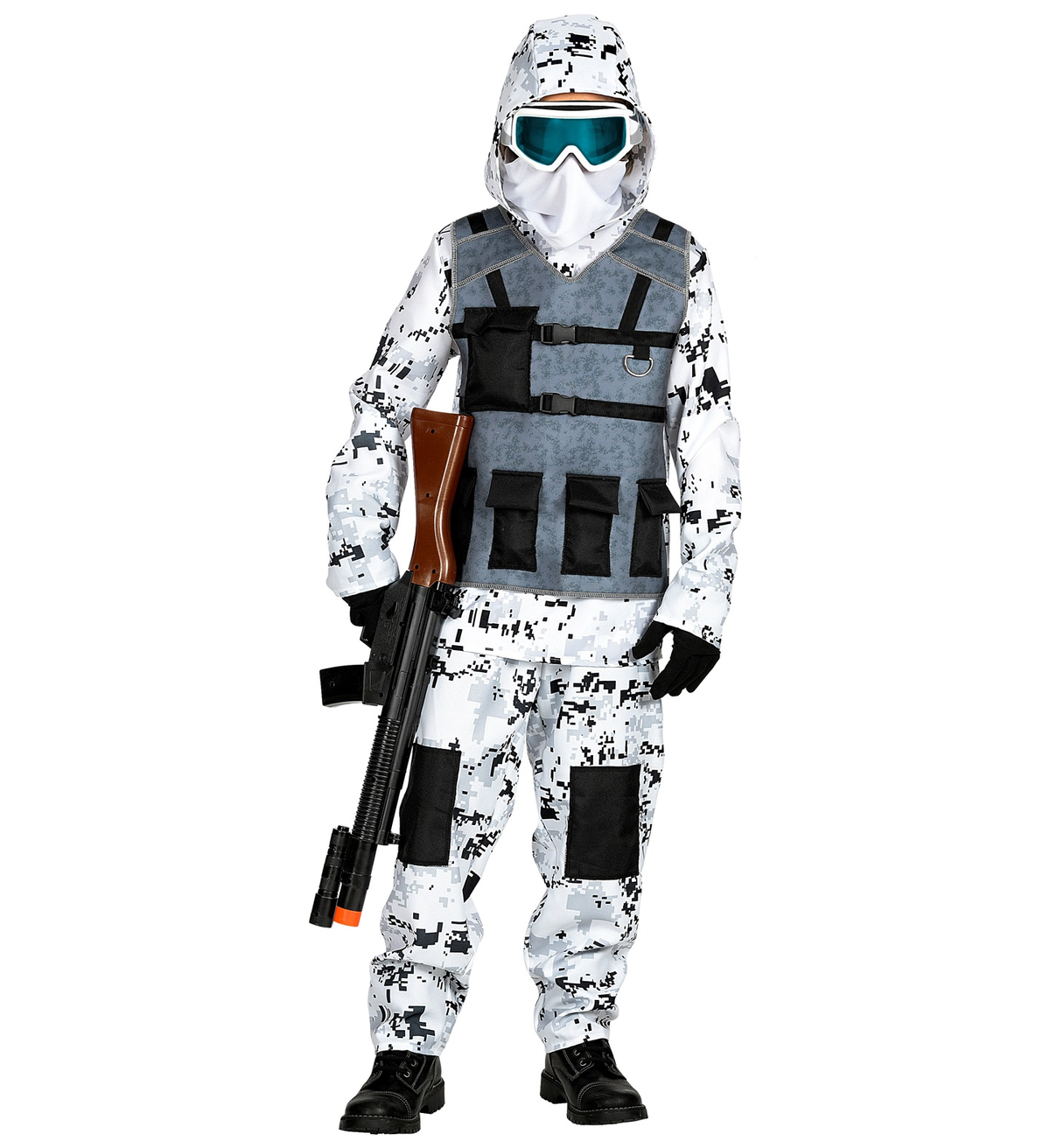 Vestito Carnevale + Accessori Artic Special Forces Kalashnikov Travestimento 14/16 Anni