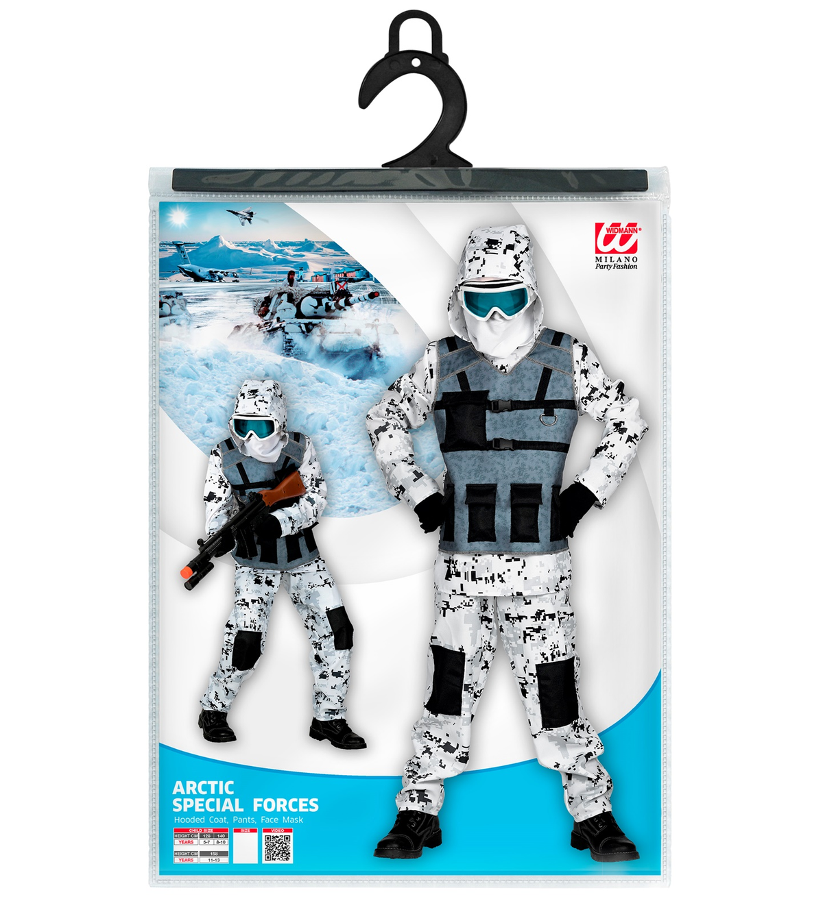 Vestito Carnevale + Accessori Artic Special Forces Kalashnikov Travestimento 14/16 Anni