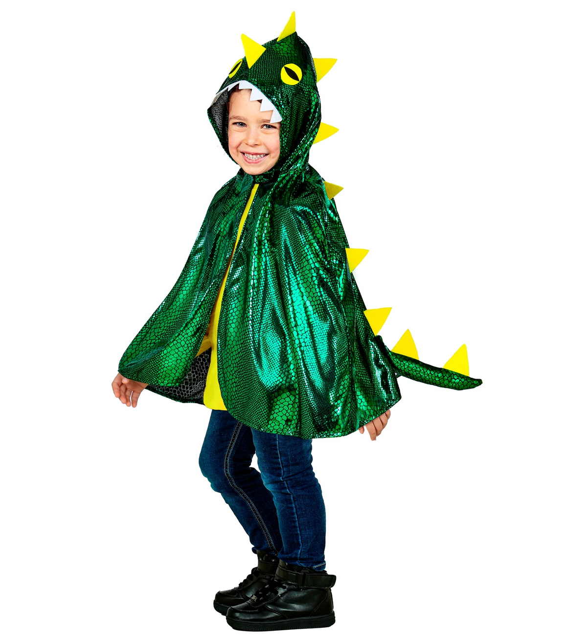 Costume Carnevale Drago Mantello con Cappuccio Bambino Abito Travestimento - 1027