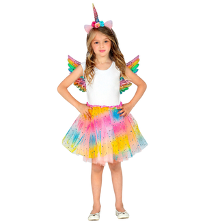 Set Travestimento Unicorno Tutu Ali Copricapo Accessori Carnevale - 10323