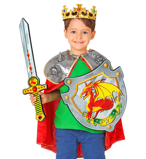 Set Spada e Scudo Cavaliere Del Drago in Spugna Accessori per Abito Vestito Carnevale Bambino - 97304