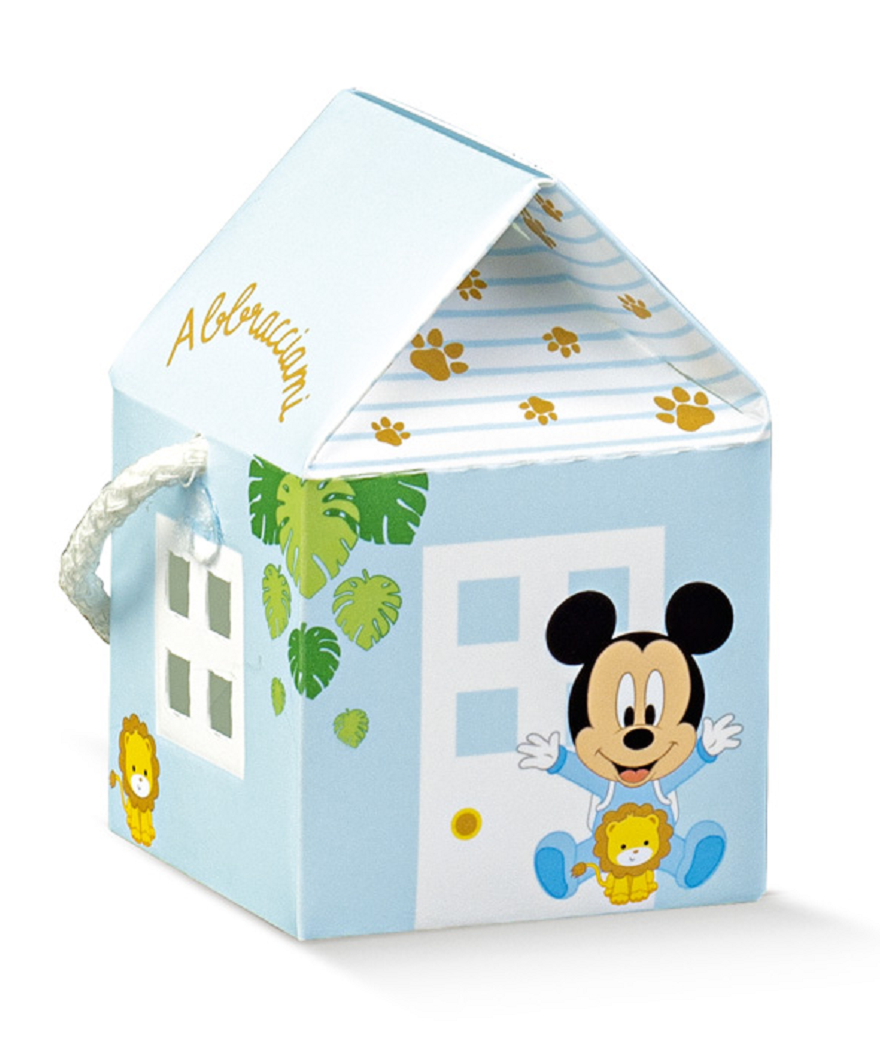 Bomboniera Astuccio Topolino Baby DISNEY Casetta Scatolina Portaconfetti Lion 10pz - 68232