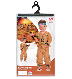 Vestito Carnevale + Accessori Indiano Costume Ascia Travestimento (1/2 Anni)