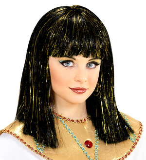 Vestito Carnenale + Accessori Regina Egiziana Vestito Bastone Parrucca Travestimento (8/10 Anni)