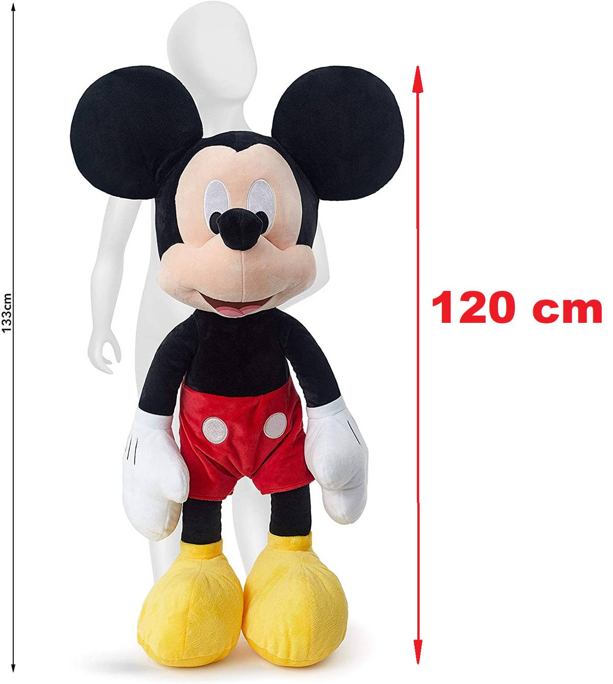 Peluche Mickey Mouse Gigante DISNEY Topolino Simba Pupazzo 120 CM - 6315874210