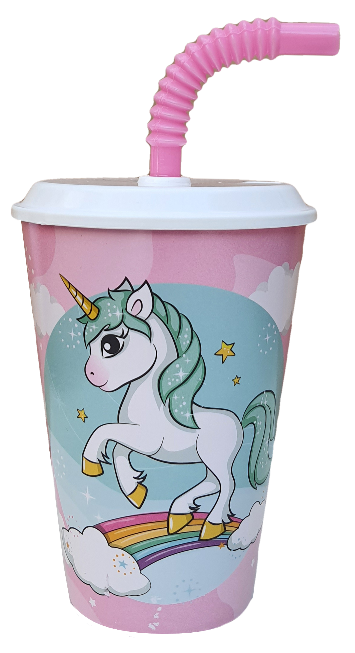 Set Unicorno Bicchiere con Cannuccia + Portamerenda Bpa Free - Uni22/2pz