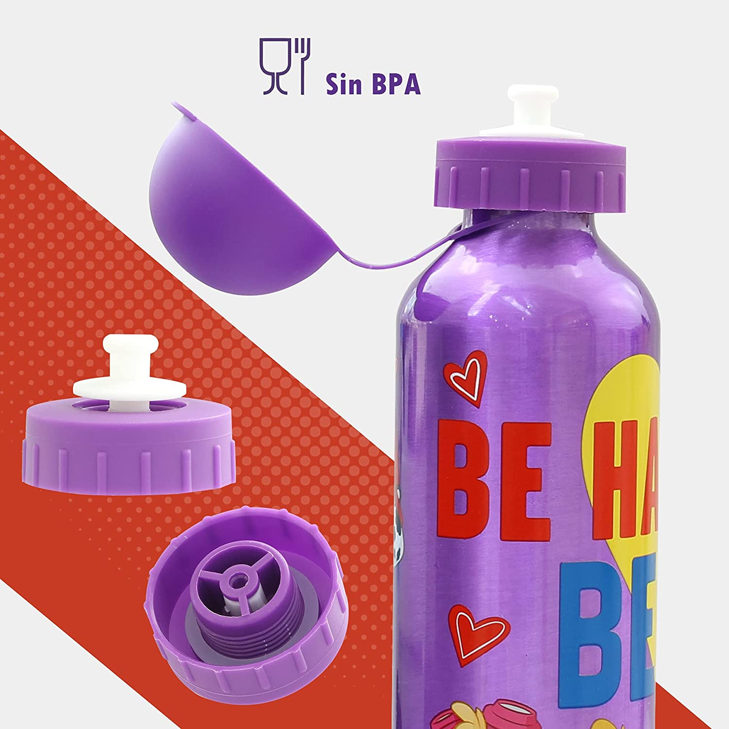 Borraccia in Alluminio Paw Patrol con Beccuccio e Coperchio 500 Ml - Pw19760/v