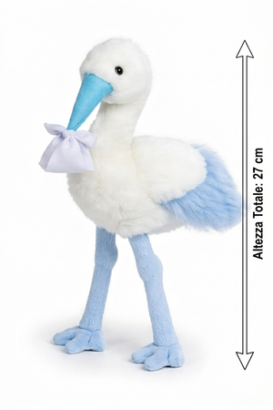 Peluche Cicogna Celeste Neonato Cm.27 Pupazzo - 786001/1