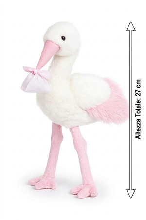 Peluche Cicogna Rosa Neonata Cm.27 Pupazzo - 786001/2