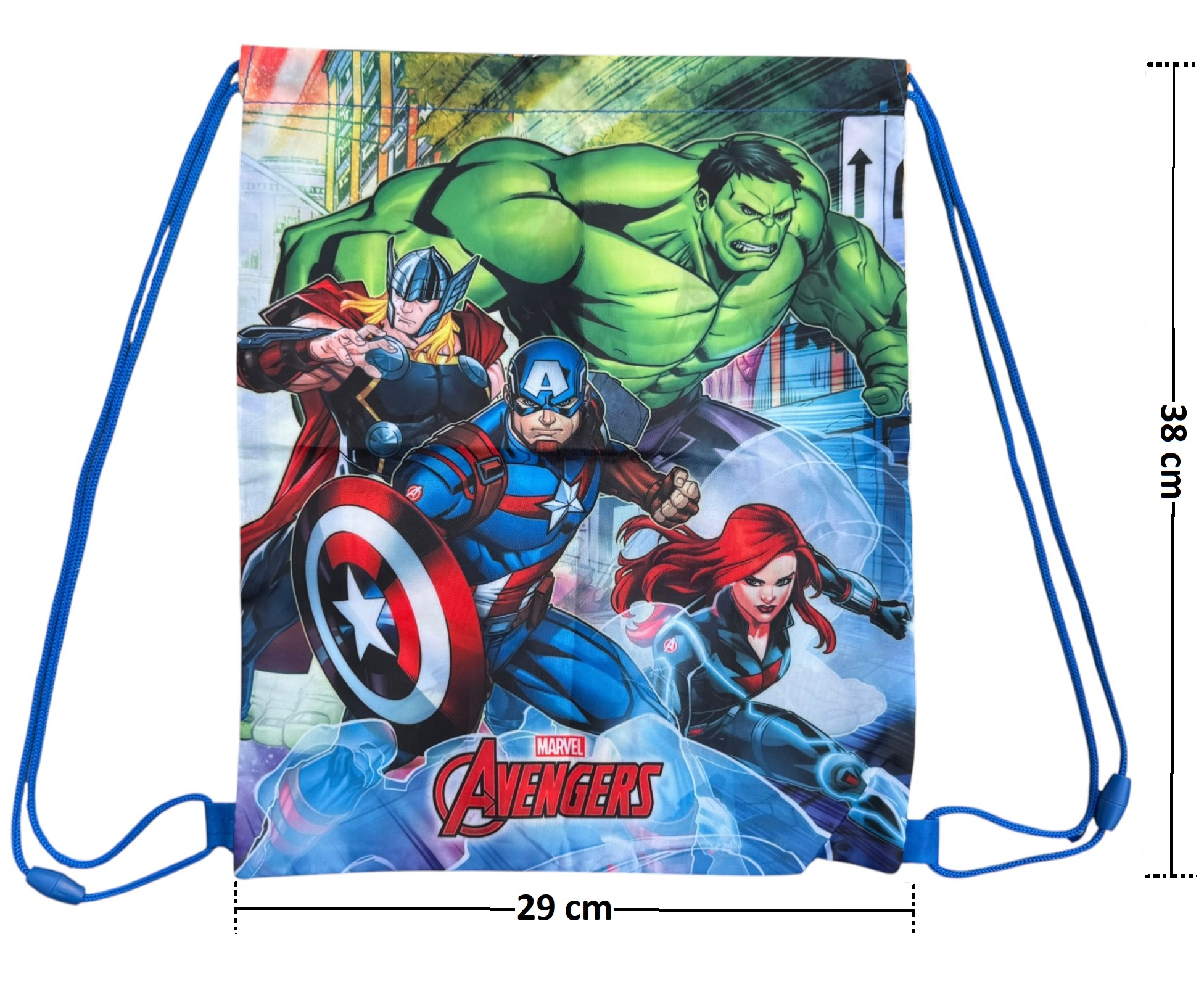 Sacca Avengers MARVEL Supereroi Borsa Tempo Libero Palestra Cm. 38x29 - M01512mc