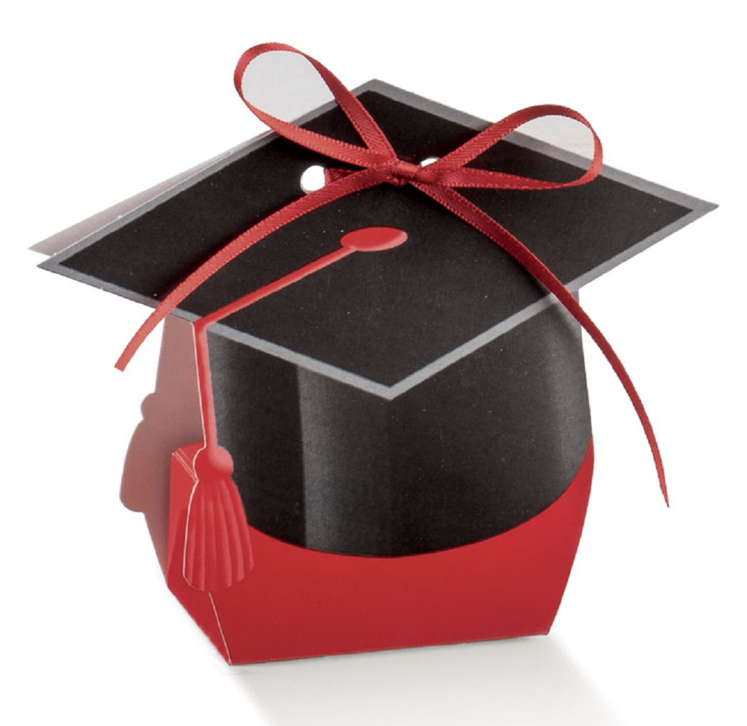Bomboniera Astuccio Cappello Laurea con Confetti Tocco Cerimonia 9,5x6x4 CM - 16937