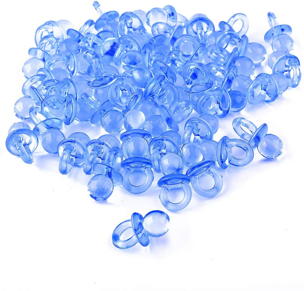 Bomboniera Ciuccio in Plastica Celeste Decorazioni Cerimonie 2 Cm. 100 Pezzi