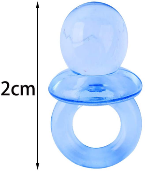 Bomboniera Ciuccio in Plastica Celeste Decorazioni Cerimonie 2 Cm. 100 Pezzi