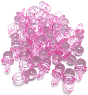 Bomboniera Ciuccio in Plastica Rosa Decorazioni Cerimonie 2 Cm. 100 Pezzi