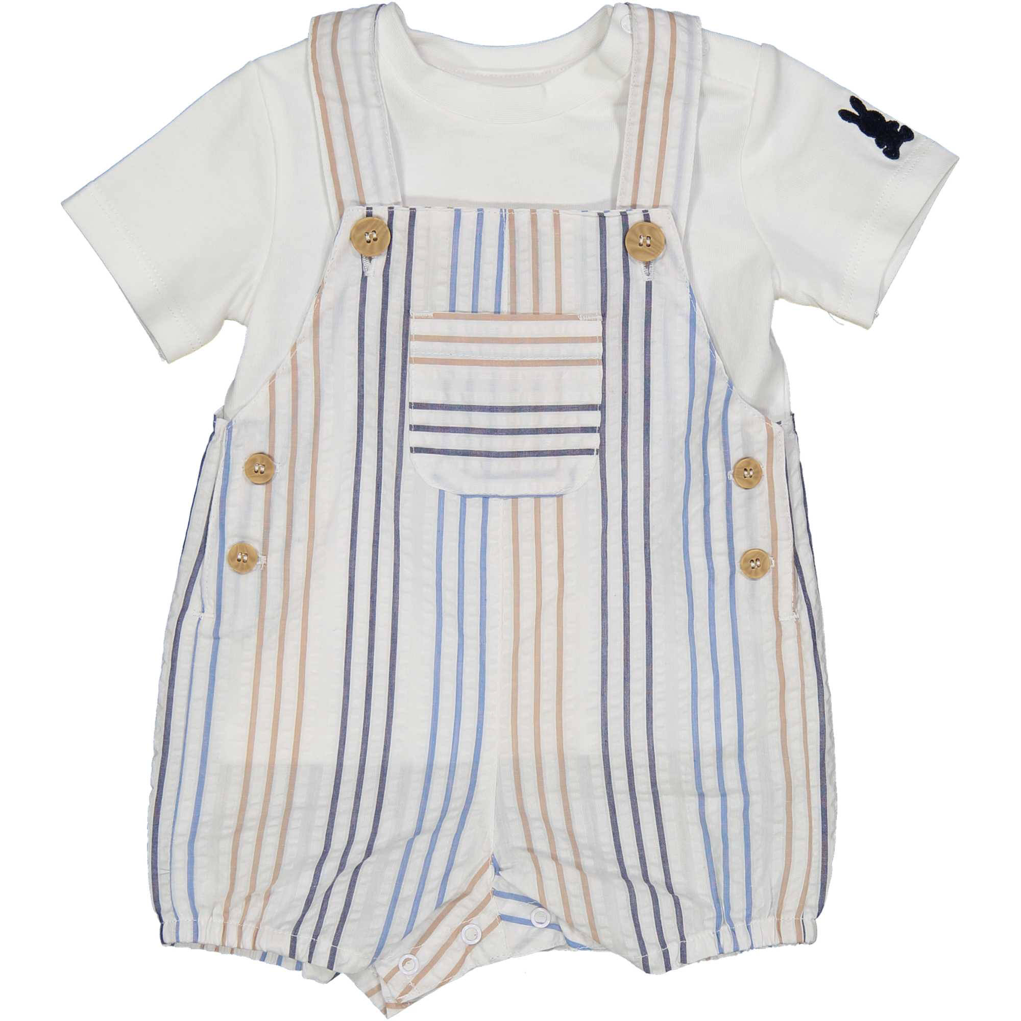 Completo Neonato Salopette + T-Shirt Birba Taglie 3/6 Mesi - 49010.00