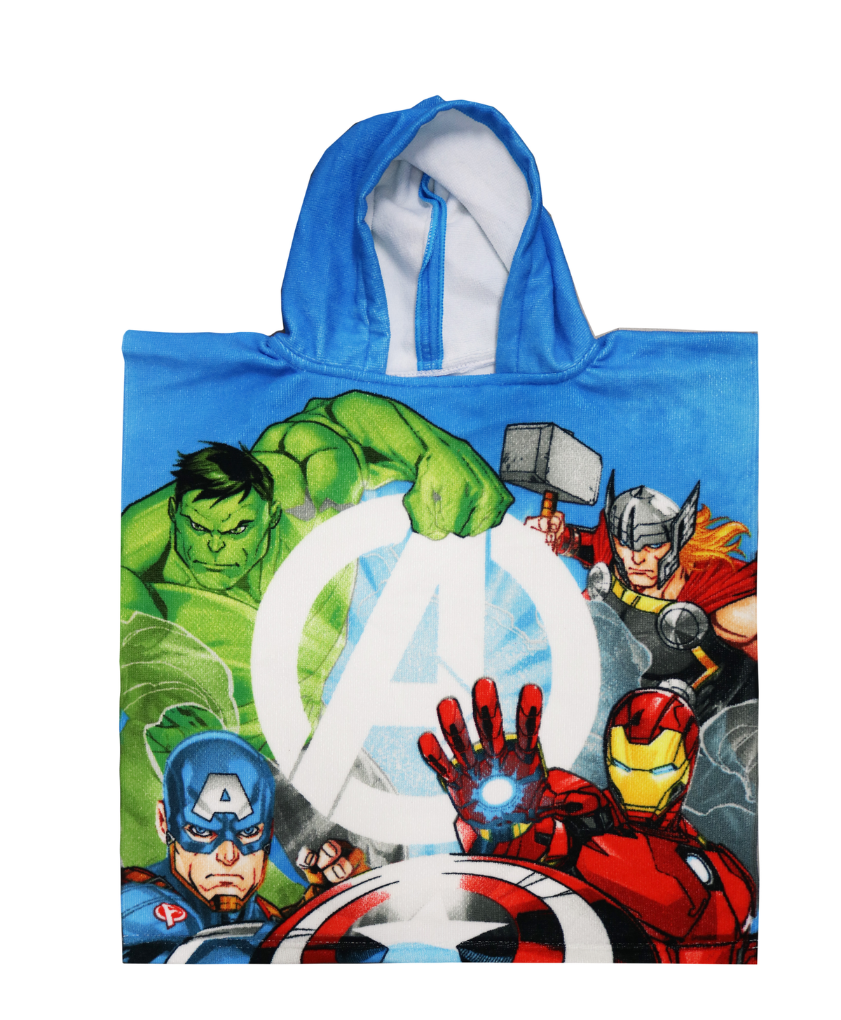 Poncho Mare Avengers MARVEL Supereroi Asciugamano Accappatoio Microcotone Cm100x50 100%pl