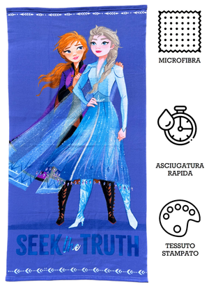 Telo Mare Frozen Ii DISNEY Elsa Anna in Microspugna di Poliestere Cm. 140x70 100%pl