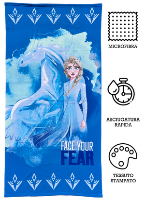 Telo Mare Frozen Ii DISNEY Elsa e Nokk in Microspugna di Poliestere Cm. 140x70 100%pl