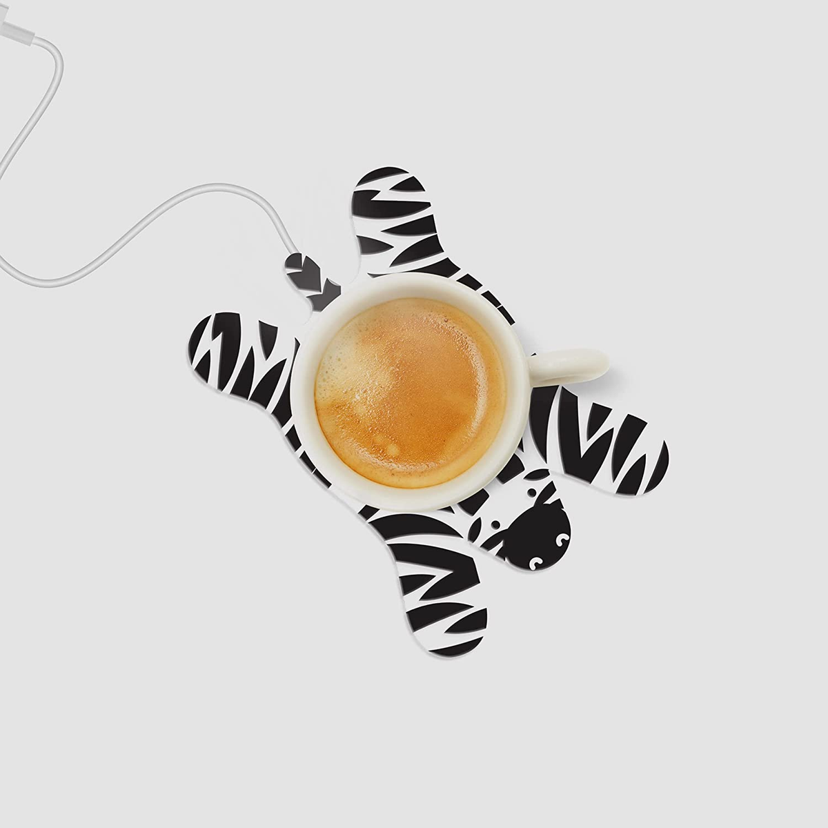 Scaldatazza Zebra Distesa con Cavo USB da Scrivania Riscalda a 70° - M11038b