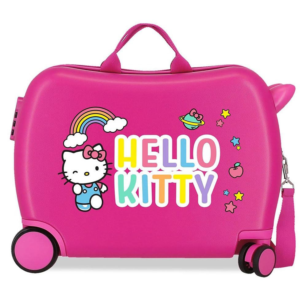 Trolley da Viaggio Hello Kitty Sanrio in ABS Valigia Cavalcabile Bagaglio 50x38x20 CM - 2159822