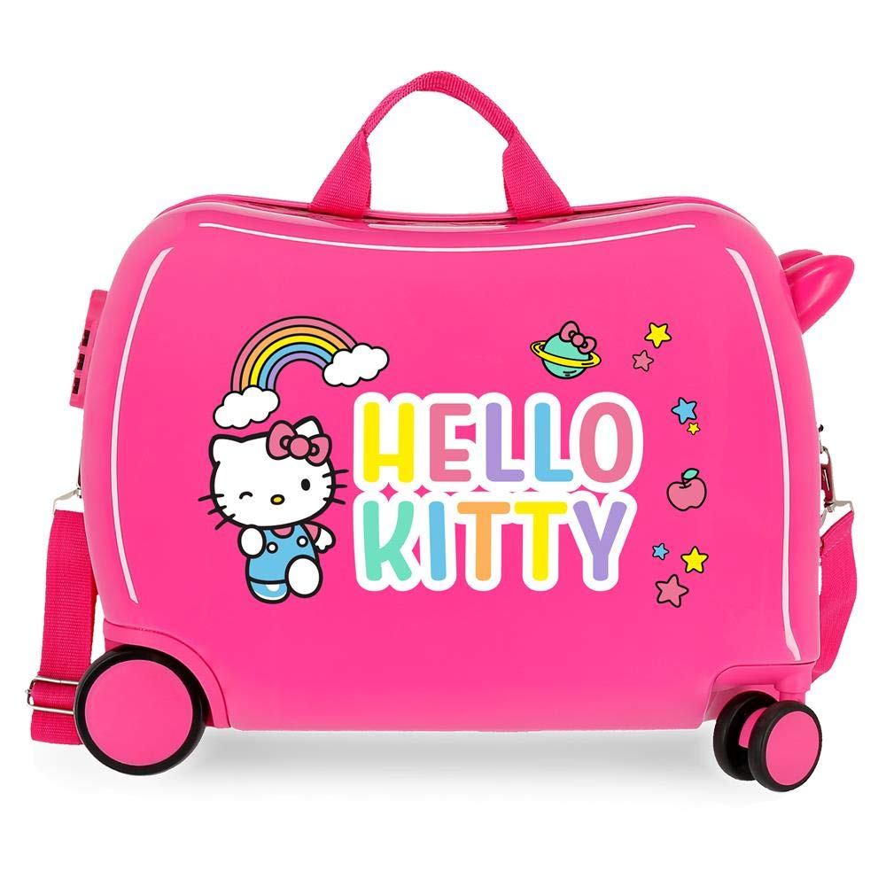 Trolley da Viaggio Hello Kitty Sanrio in ABS Valigia Cavalcabile Bagaglio 50x38x20 CM - 2159822