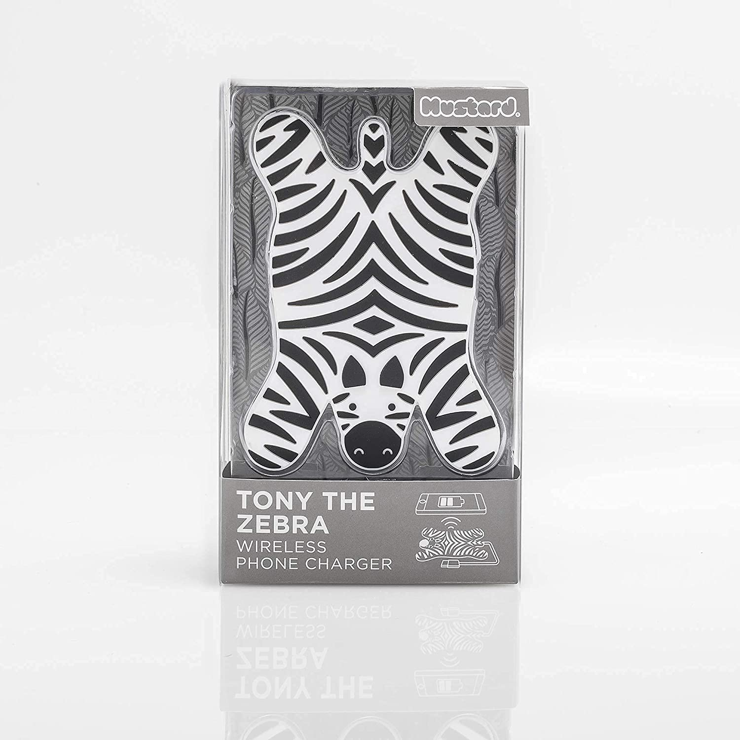 Caricatore Wireless Zebra Disteso con Cavo USB da Scrivania Ricarica 5 Watt - M11039b