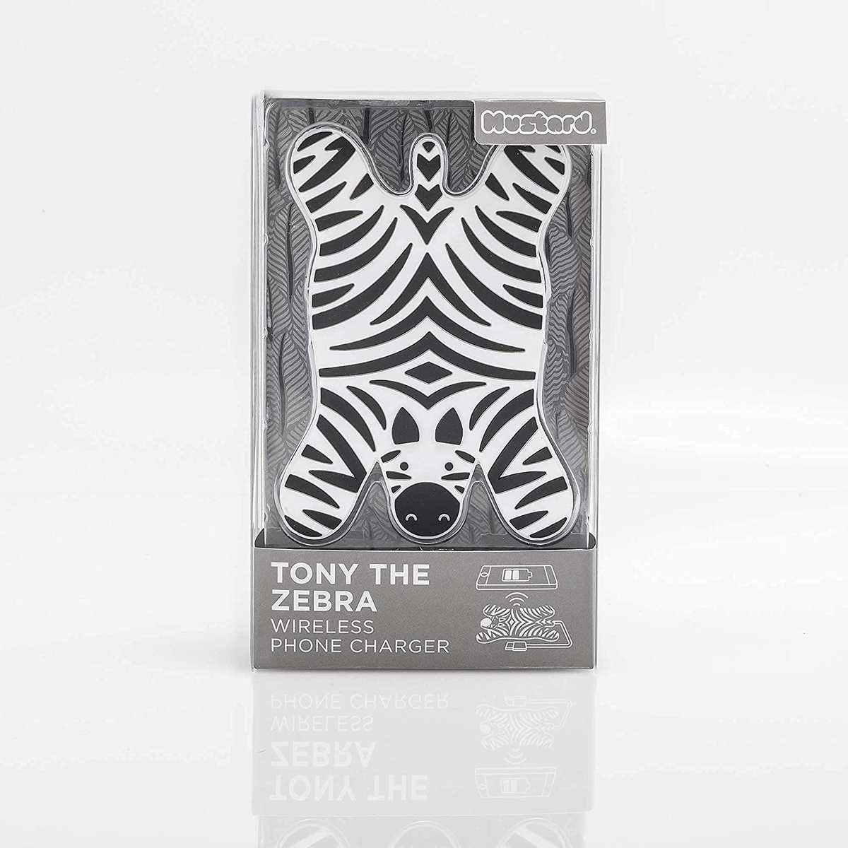 Caricatore Wireless Zebra Disteso con Cavo USB da Scrivania Ricarica 5 Watt - M11039b