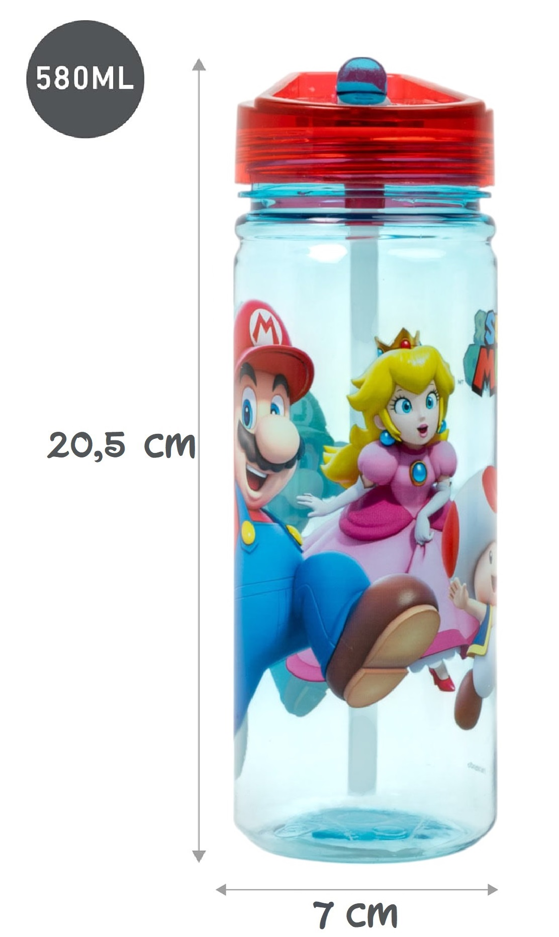 Borraccia Super Mario in Tritan con Beccuccio Ripiegabile Ml. 580 - St21433