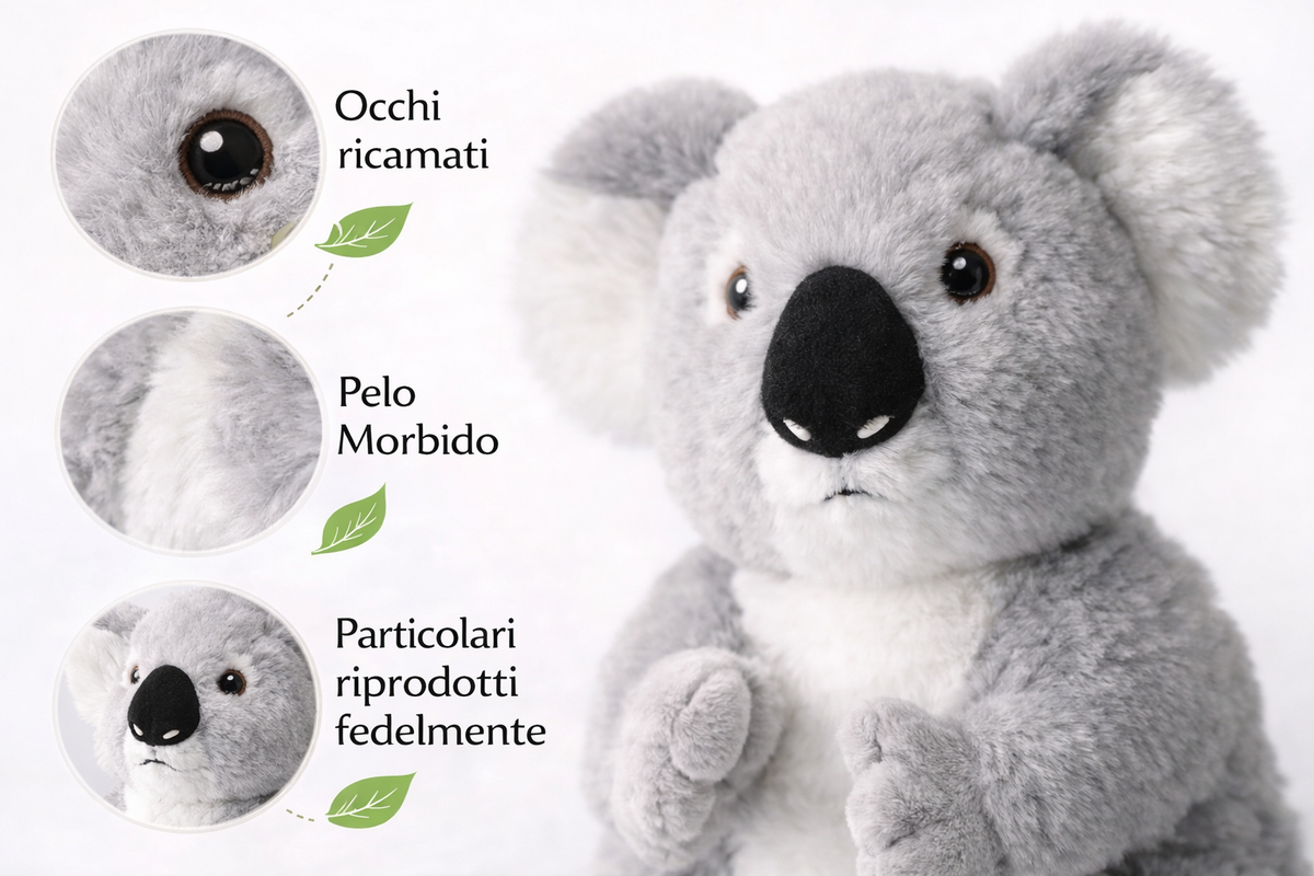 Peluche Koala Grs Cm. 25 Plastica Reciclata Lelly - 800060