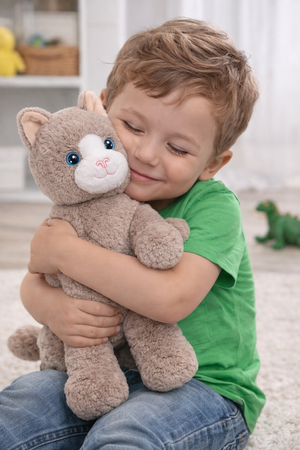 Peluche Gatto Grigio Grs Cm. 30 Plastica Reciclata Lelly - 800201/1