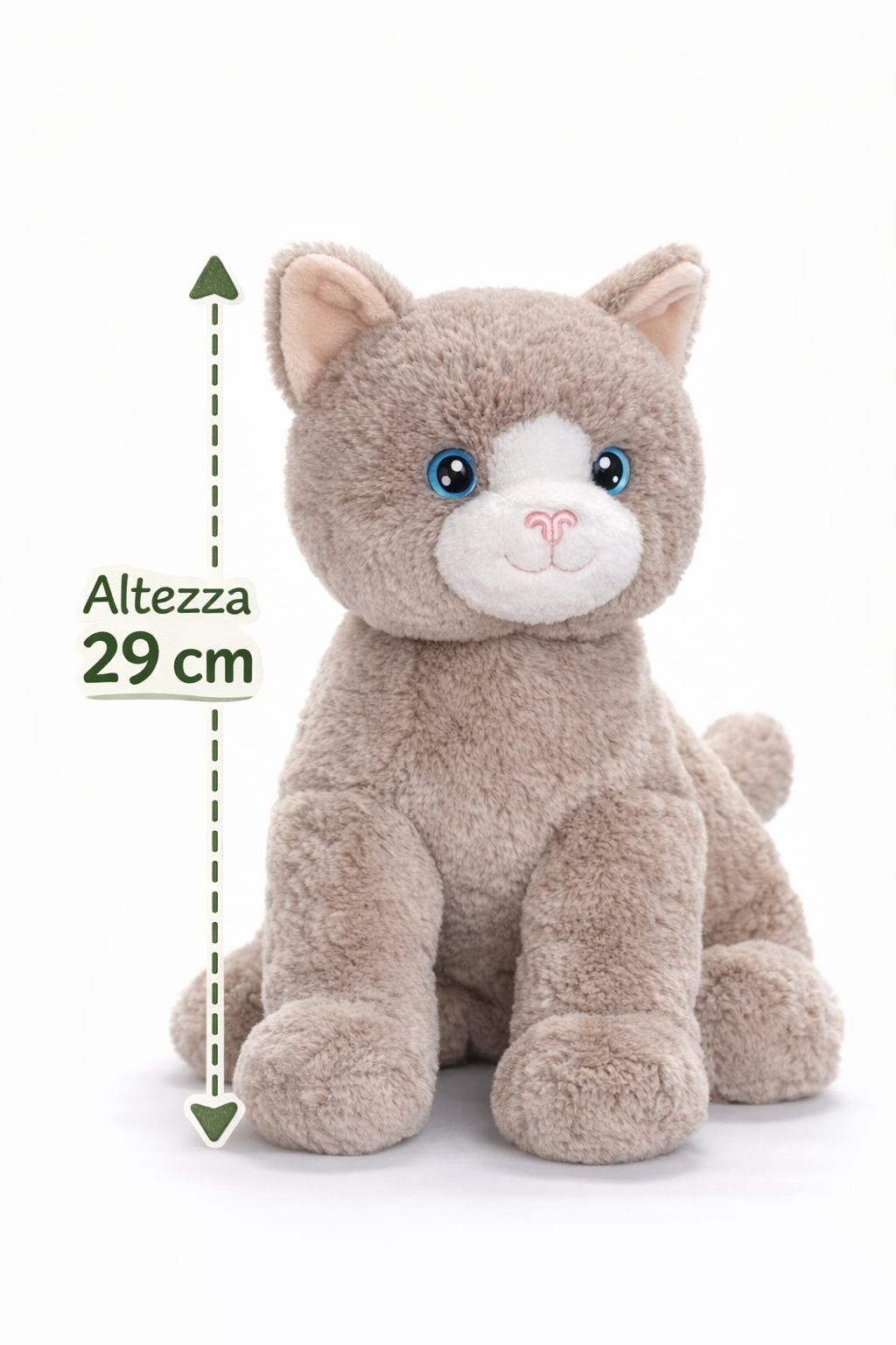 Peluche Gatto Grigio Grs Cm. 30 Plastica Reciclata Lelly - 800201/1