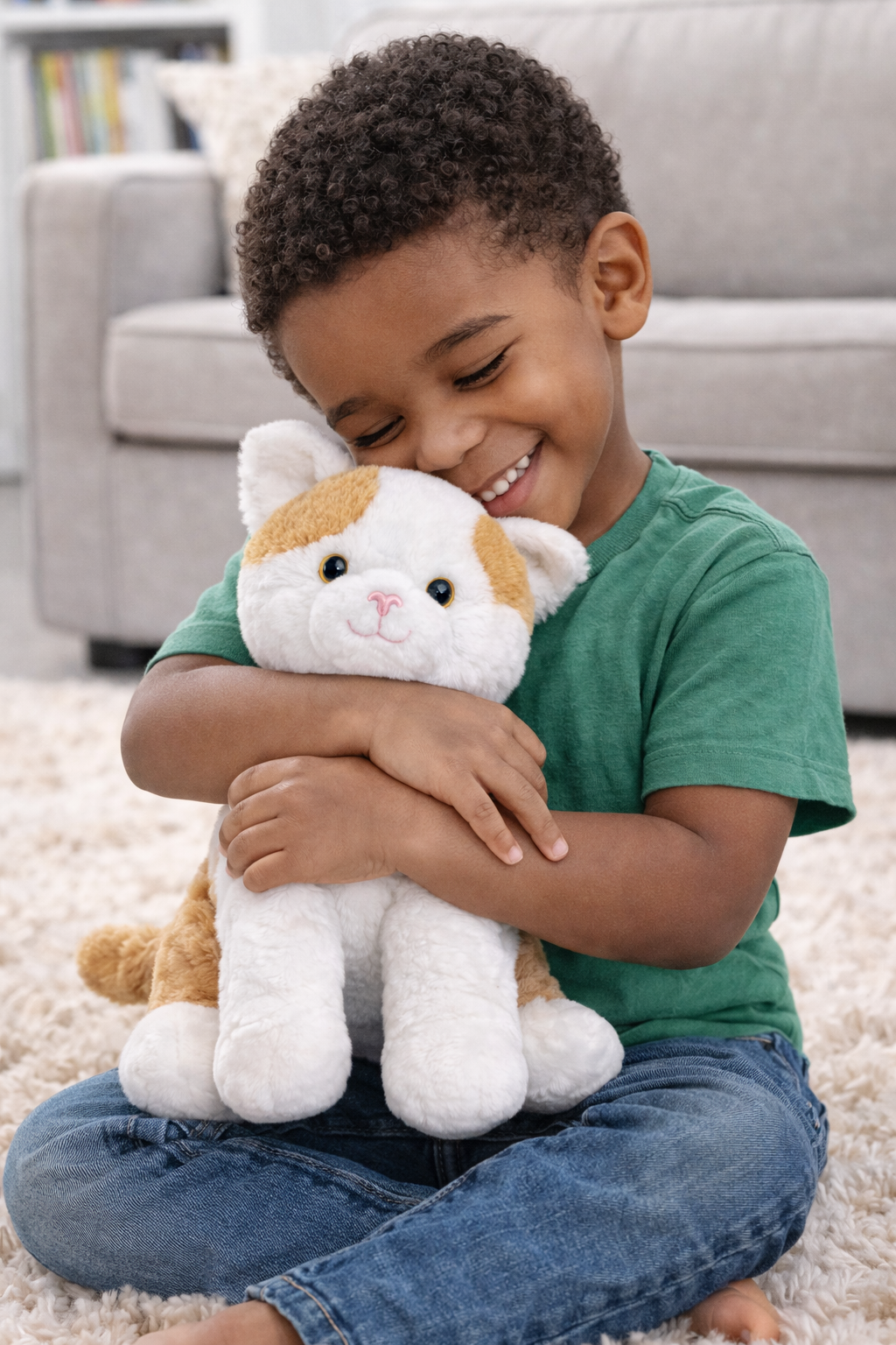 Peluche Gatto Bianco Grs Cm. 30 Plastica Reciclata Lelly - 800201/2