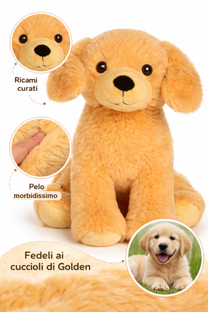 Peluche Cane Golden Retriever Grs Cm. 25 Plastica Reciclata Lelly - 800202