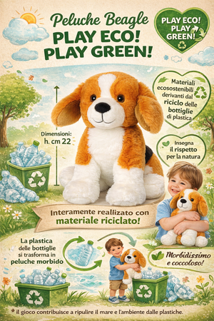 Peluche Cane Beagle Grs Cm. 25 Plastica Reciclata Lelly - 800204