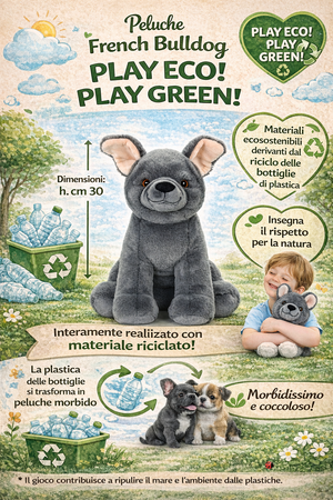 Peluche Cane French Bulldog Grs Cm. 30 Plastica Reciclata Lelly - 800213