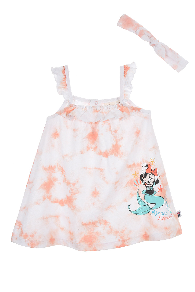 Scamiciata con Fascia per Capelli Minnie Mouse DISNEY Neonata Bambina Sun City 6/24 Mesi - Ev0002.bior