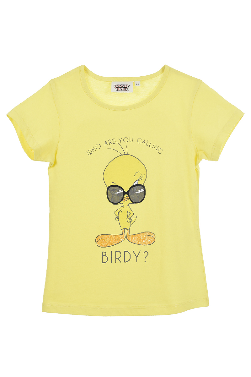 T-Shirt M.c. Titti Canarino Giallo Maglietta Bambina Sun City 4/8 Anni - Ev1258giallo