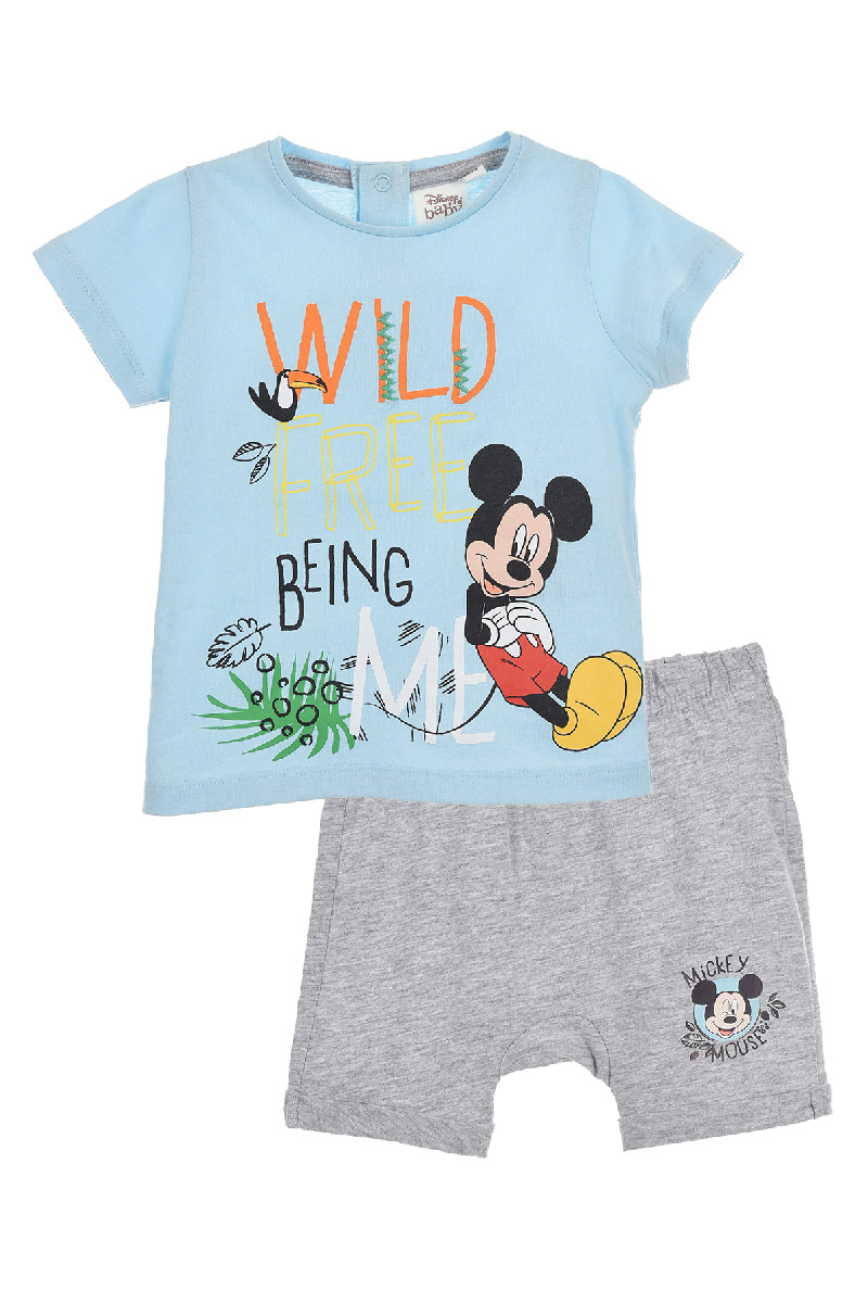 Completo Estivo Mickey Mouse DISNEY Topolino Short + T-Shirt Neonato Bambino Sun City 6/24 Mesi - Ev0026.bioceleste