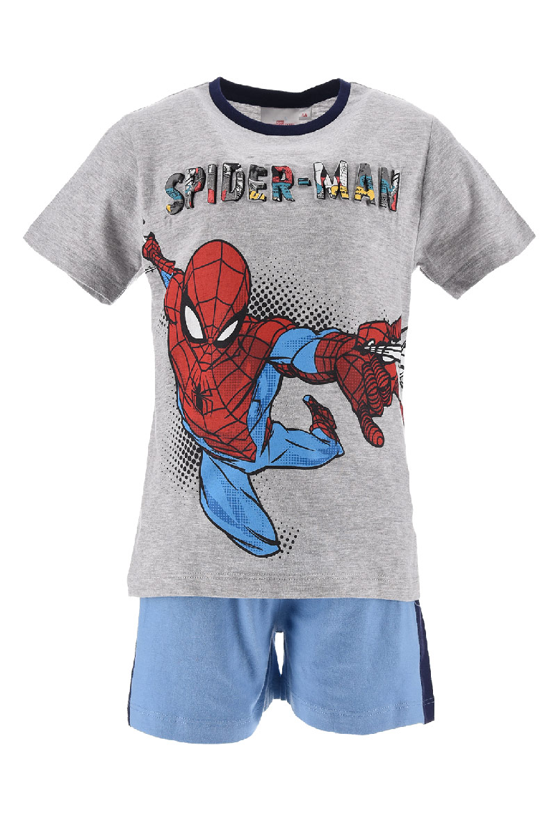 Completo Estivo Spiderman MARVEL Short + T-Shirt Bambino Sun City 3/8 Anni - Ev1098grigio