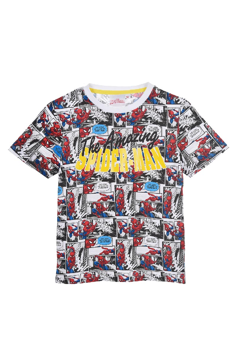 T-Shirt M.c. Spiderman MARVEL Maglietta Bambino Sun City 3/8 Anni - Ev1311bianco