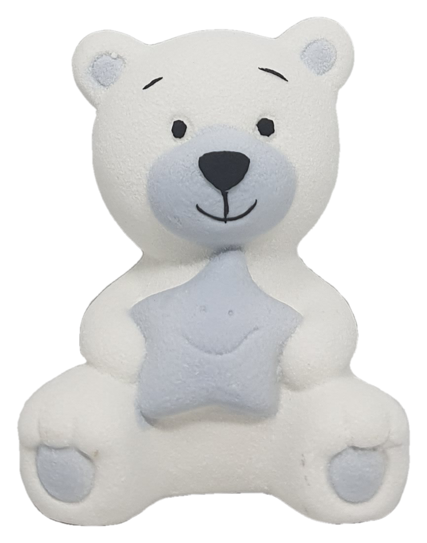 Bomboniera Statuina Orsetto con Stella Celeste in Resina Oggetti per Cerimonie Ilary Queen Personalizzanili - Iq3414