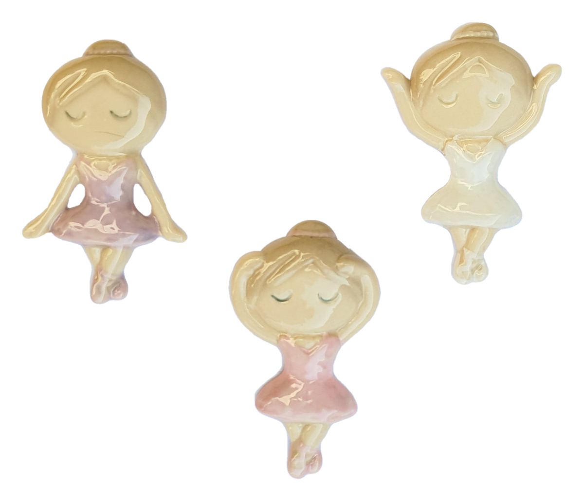 Bomboniera Statuina Magnete Ballerine Assortite in Tre Colori Calamita in Porcellana Oggetti per Cerimonie Ilary Queen Personalizzabili - Iq3100