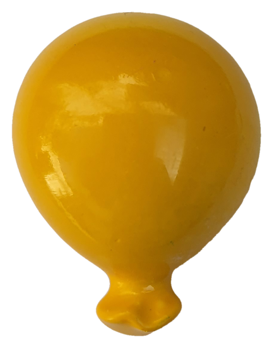 Bomboniera Statuina Magnete Palloncino Giallo Calamita in Porcellana Oggetti per Cerimonie Ilary Queen Personalizzabili - Iq8285