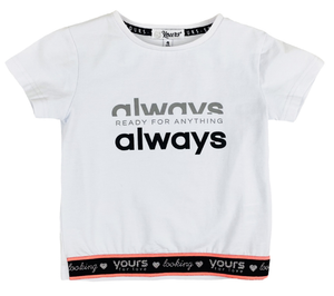 T-Shirt Yours Manica Corta Bambina 3/7 Anni - Ay2658