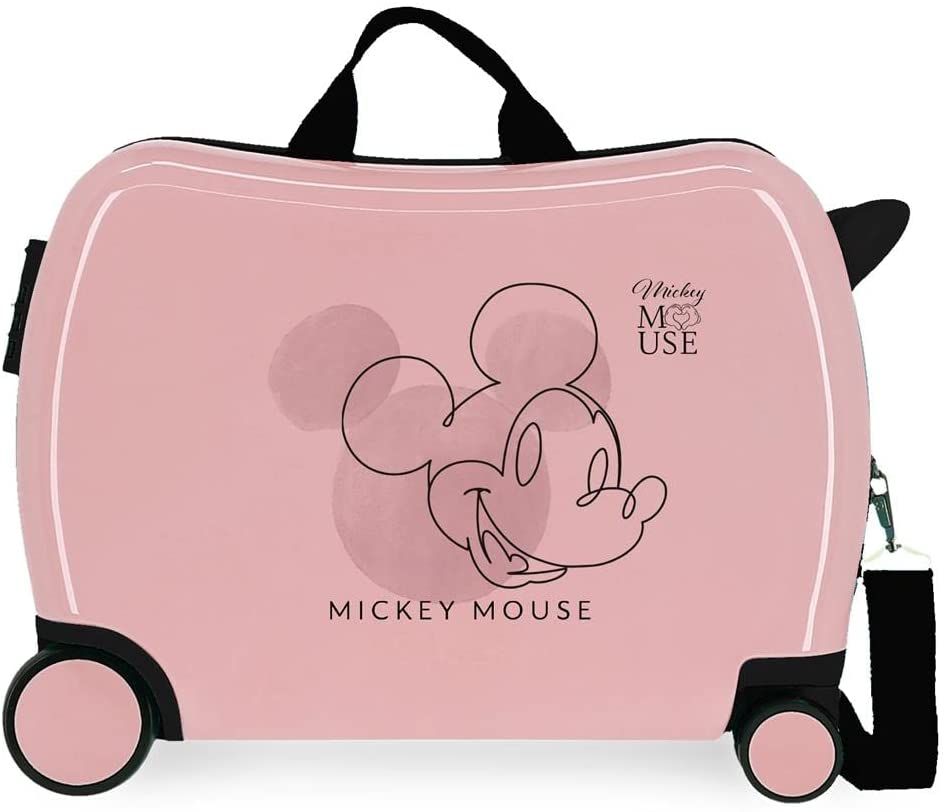 Trolley Topolino Micke Mouse DISNEY da Viaggio 4 Ruote Trainabile Cm. 50 in ABS - 3479821