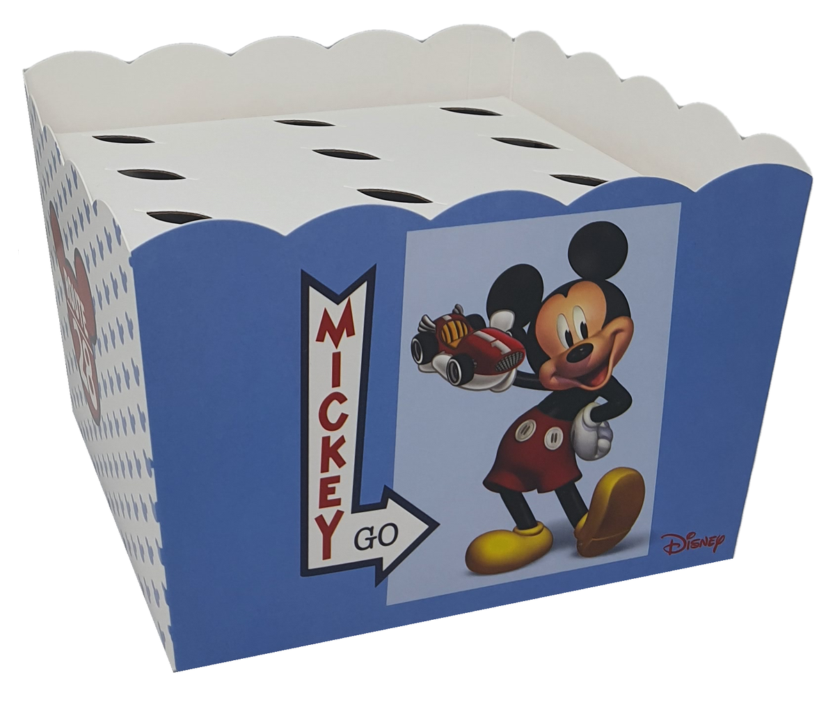 Contenitore Portaconi Mickey Go DISNEY Topolino Vaso + Inserto per 12 Bomboniere Coni - 68181+16921