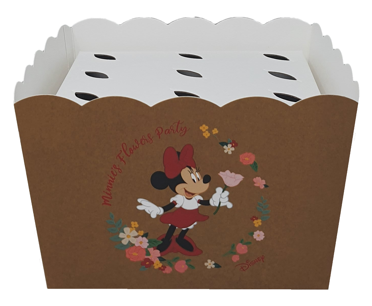 Contenitore Portaconi Minnie Flower DISNEY Vaso + Inserto per 12 Bomboniere Coni - 68229+16921