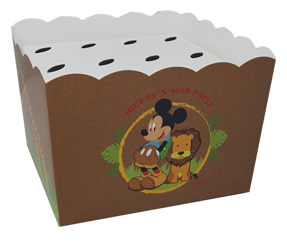 Contenitore Portaconi Topolino Savana DISNEY Vaso + Inserto per 12 Bomboniere Coni - 68219+16921