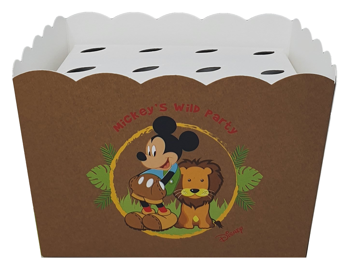 Contenitore Portaconi Topolino Savana DISNEY Vaso + Inserto per 12 Bomboniere Coni - 68219+16921